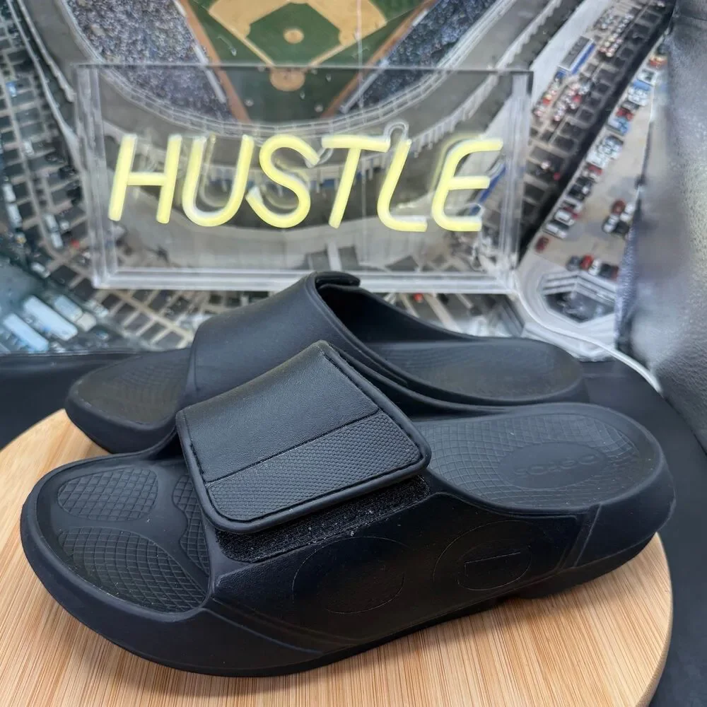 OOFOS OOahh UNISEX SPORT FLEX SLIDE BLACK Men’s 8/ Women’s 10